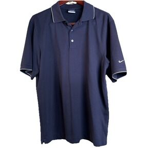 Nike Golf Fit Dri Polo Shirt Black Size Medium Outdoor Cotton Blend Short Sleeve